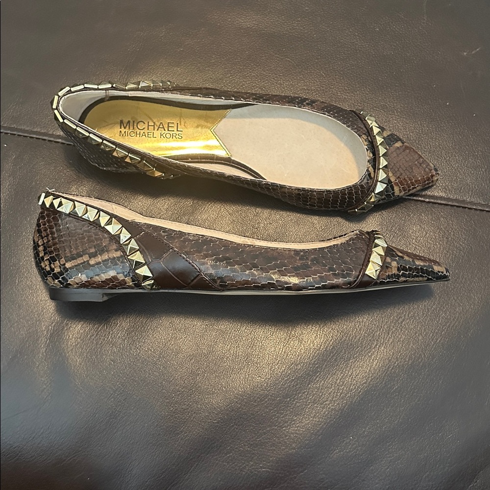 Michael Kors Brown Leather Ballet Flat Sz 6M